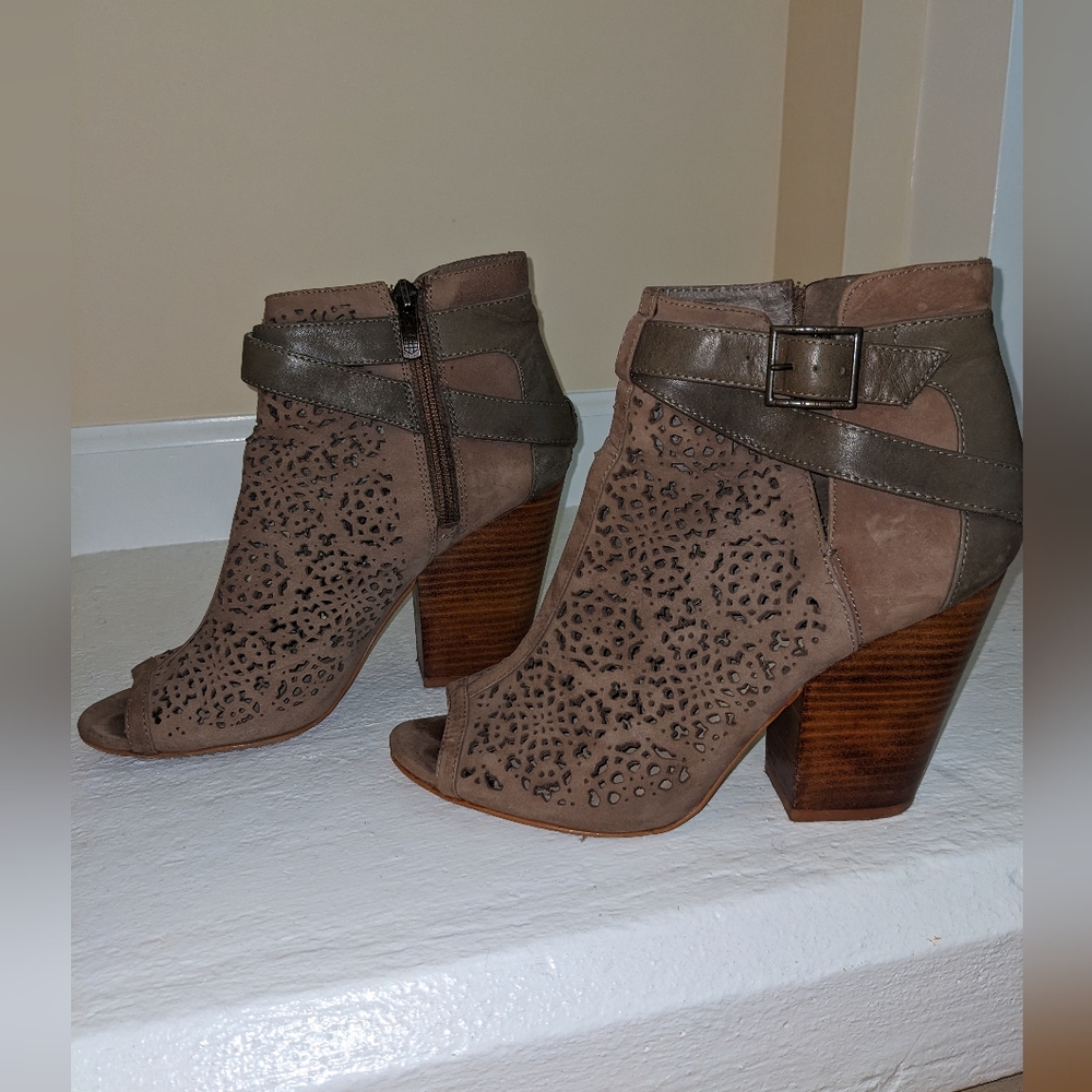 Peep toe booties